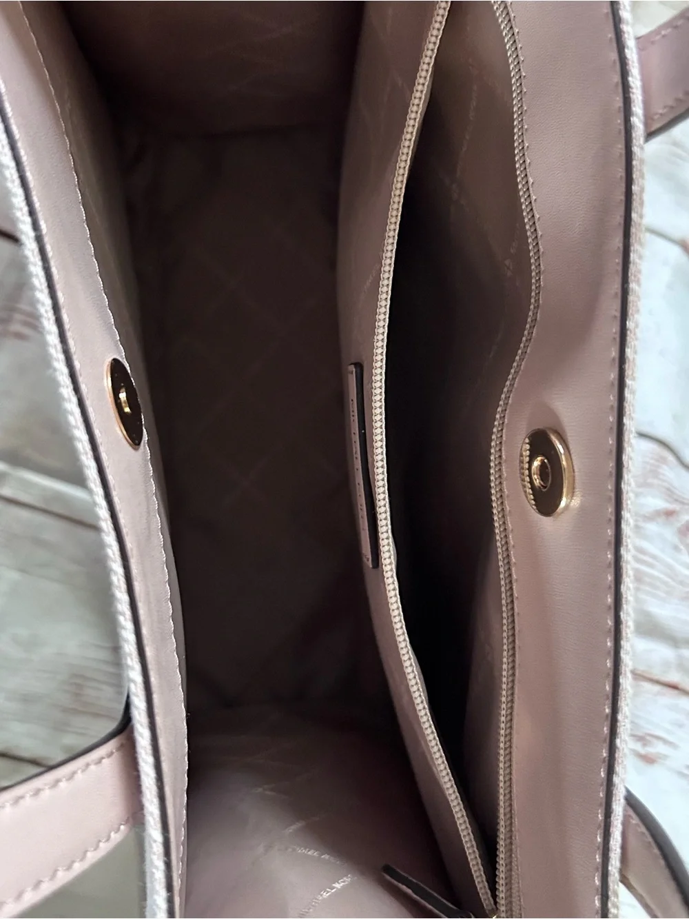 Michael Kors Large Signature Logo Tote with Branded Strap Blush Pink NWOT